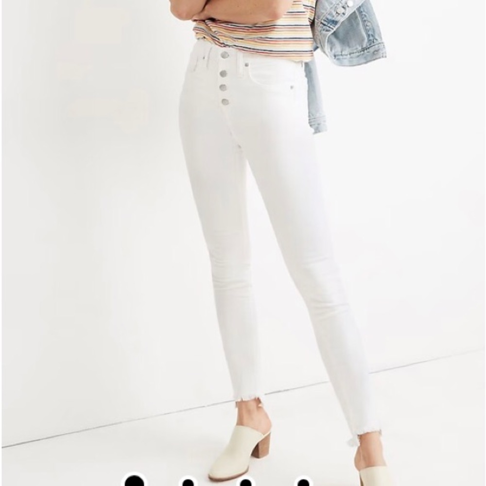 Madewell White Button Front Jeans
